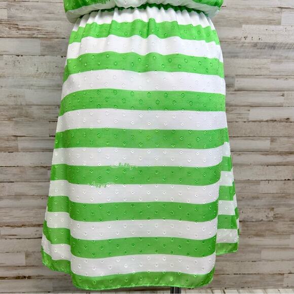 Lilly Pulitzer Danna Awning Green Striped Dress Size XS Ruffle Sleeves - Picture 10 of 14